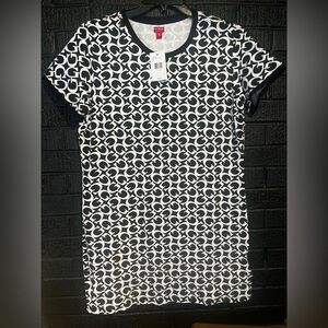 Black and White Patterned T-Shirt dress